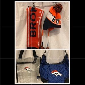 Denver Broncos Hat, Scarf, Stadium Bag & Purse